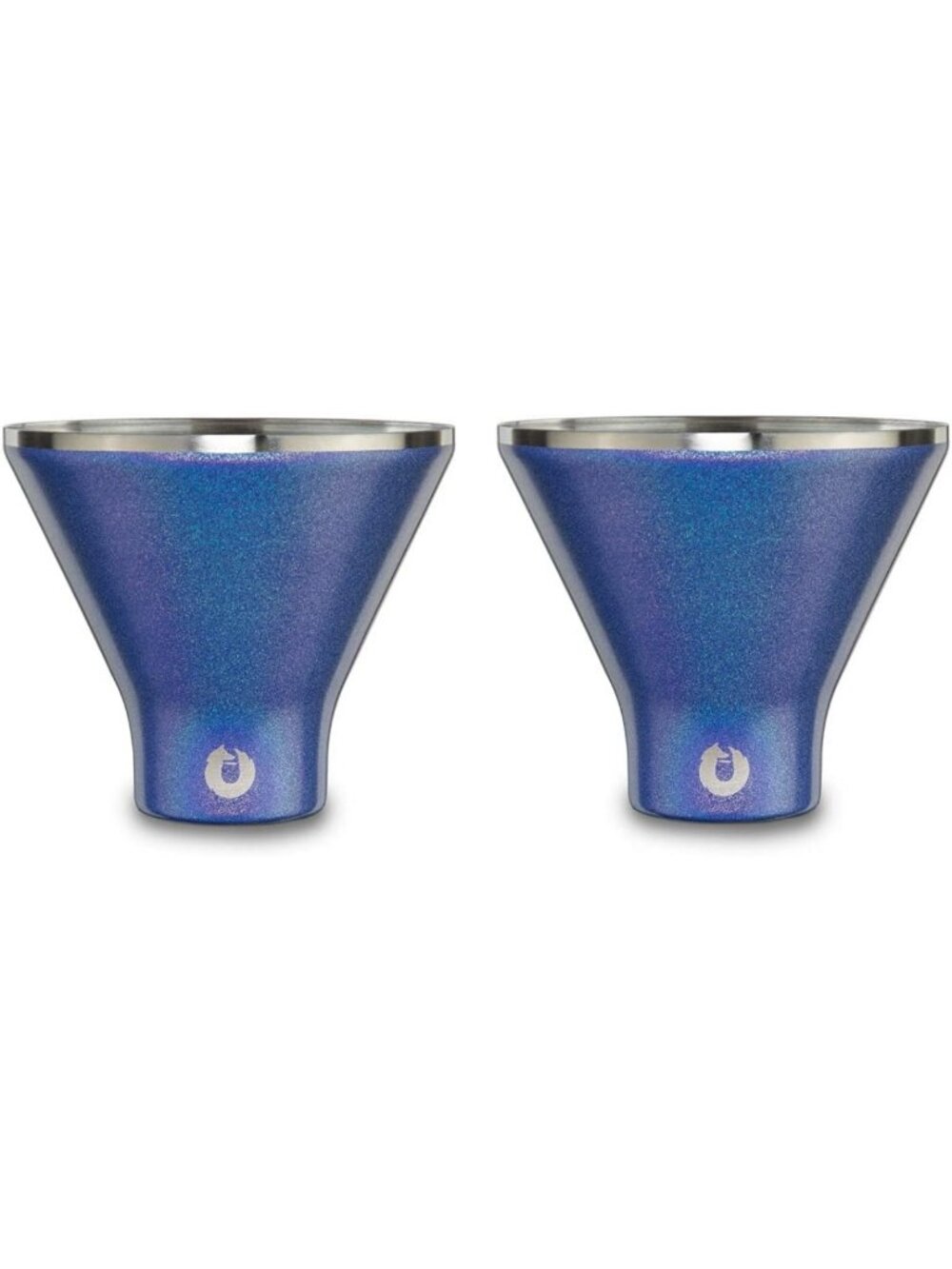 Elegant Stemless Martini Glasses Set of 2 | Insulated Stainless Steel | Icy Cold